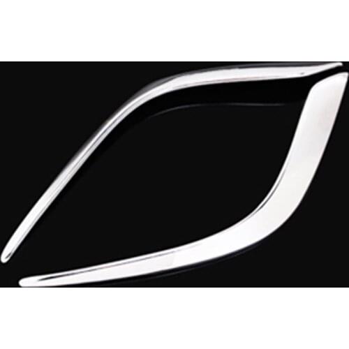 Silver Fog Light Cover Strip Trim 2014-2016 2pcs ABS Accessories Chrome