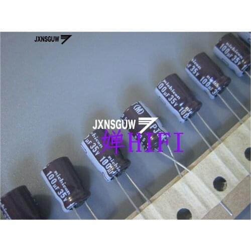 20PCS NICHICON PJ 35V100UF 8X11.5MM 100UF 35V original audio Aluminum electrolytic capacitor 105 degrees 100uF/35V
