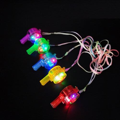 Glow Whistles Bulk Party Supplies LED Light Up Whistles with Lanyard Necklace Glow in The Dark Fun Party Favors 20 Pack