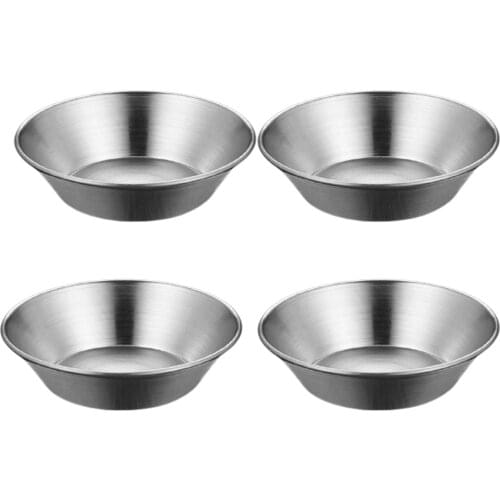 4pcs Egg Tarts Molds Stainless Steel Durable Reusable Mini Jelly Cake Cupcake Molds for Baking Kitchen,Dining & Bar LBShipping