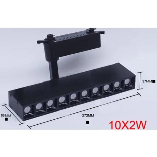 4pcs LED Indoor Track Lighting 5x2W 10x2W CREE LED Track Spotlight Rectangle LED Recessed Ceiling Lamps AC110V 220V Dimmable