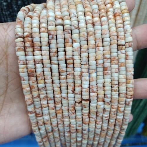 2x4mm Natural Red Network Stone Beads Round/Circular tube/Rectangle Loose Heishi Stone Beads For Jewelry Making DIY Accessories