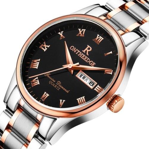 Genuine Waterproof Business Stainless Steel Band Quartz Mens Watch Womens Watch Student Non-mechanical Mens Watch