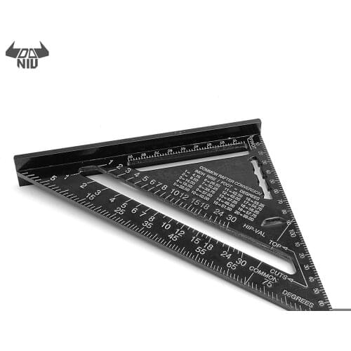 DANIU AR01 260x185x185mm Metric Aluminum Alloy Triangle Ruler Black Triangular Rule