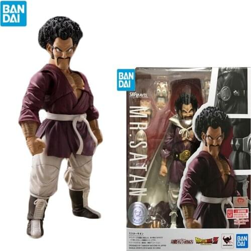 Original BANDAI Anime Figure SHF Dragon Ball Z Hercule Mark Anime Action Figures Model Super Saiyan Figure Ornaments Doll Toys
