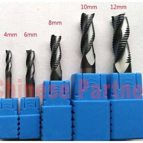 4mm-12mm length 50-100mm 3 Flutes solid carbide Roughing end mill Spiral Bit Milling Tools CNC Endmills Router bits