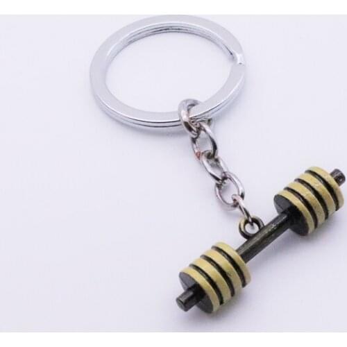 Hot Fashion Accessorie Keychain Dumbbell Discus Barbell Key Ring Fitness Charm Key Chain Designer Gift