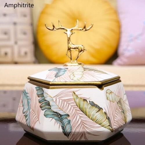 Ceramic Moose Cigar Pocket Ashtray Living Room Multifunctional European Style Storage Box Storage Tank House Decoration House