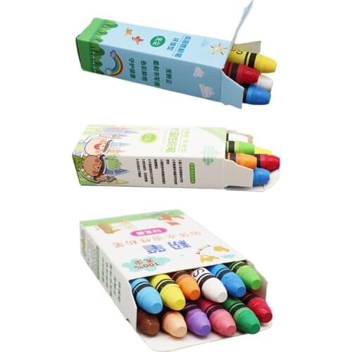 4/6/12 Colors Non Toxic Water Soluble Chalk Drawing Painting Soild Chalks for Teacher Children Kids Stationery School C90C