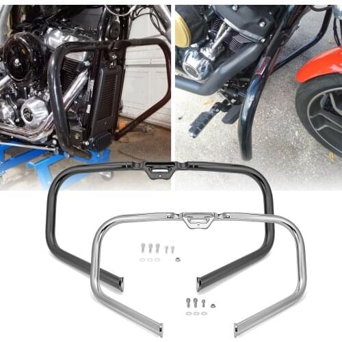 Motorcycle Accessories Highway Chrome Gloss Black Engine Guard Crash Bar For Harley Softail FLSL Low Rider Sport Glide 2018-2021