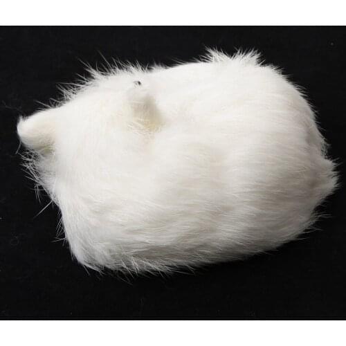 Stuffed Animals & Plush Figures Simulation Foxes Decoration Doll,Home and Car Auto Display Decor, Pure White Color