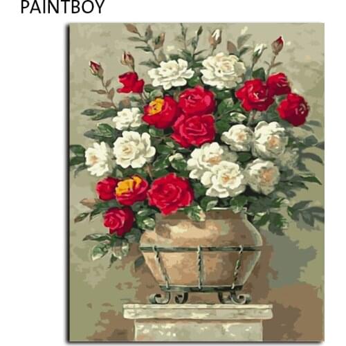 No Frame Picture Home Decor DIY Painting By Numbers Modern Flower Digital Canvas Oil Painting Wall Art For Living Room GX4540