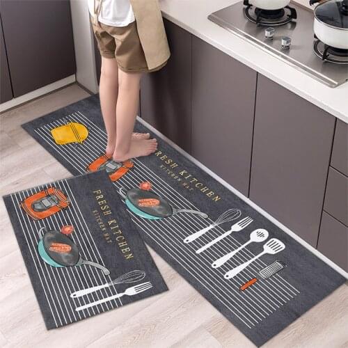 Kitchen Mat Set Anti-slip Bath Mat Area Rugs for Living Room Balcony Bathroom Printed Carpet Doormat Hallway Geometric Floor Rug