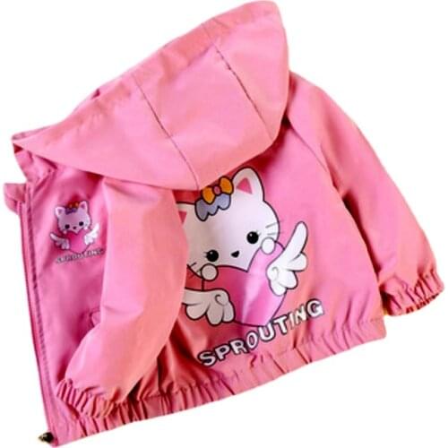 Autumn Childrens Clothing Cartoon Rabbit Jacket Girls Baby Cute Outing Clothes Kids Cardigan Toddler Coat Hoodie Zipper Trench