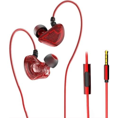 X62 Graphene Dynamic Driver 3.5mm Wired In-Ear Earphone HiFi Bass Sports Headset