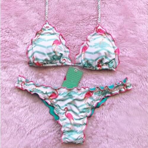 Pritned Sexy Bikini Set Women Swimwear 2019 New Push Up Padded Biquini Swimsuit Women Bathing Suit Swimming Suit