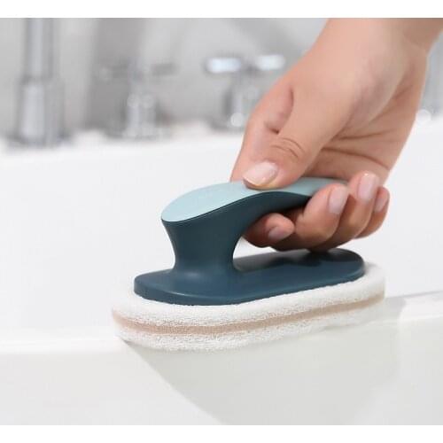 With Handle Sponge Bottom Bathtub Brush Window Cleaner Kitchen Cleaning Bathroom Toilet Glass Wall Cleaning Brush Tools Cocina