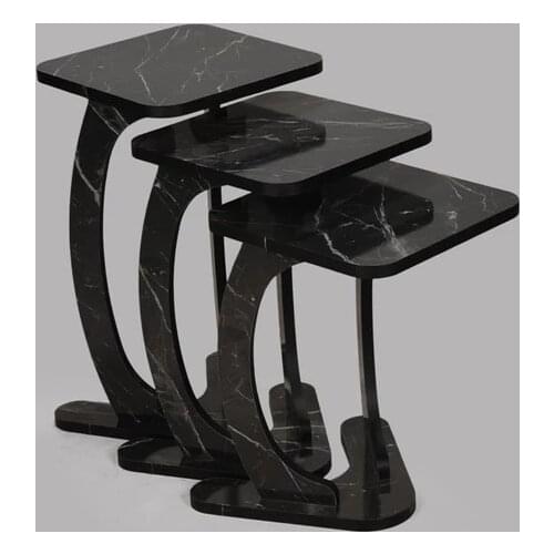 Modern Bitirdin Milda Black Square Zigon coffee table Special Design coffee table Marble Pattern coffee table table basse