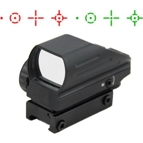 Tactical Compact 1x22x33 Multi Reticle Red and Green Dot Scope 4 Reticle Combat Hunting Rifle Scope with 20mm Weaver Mount