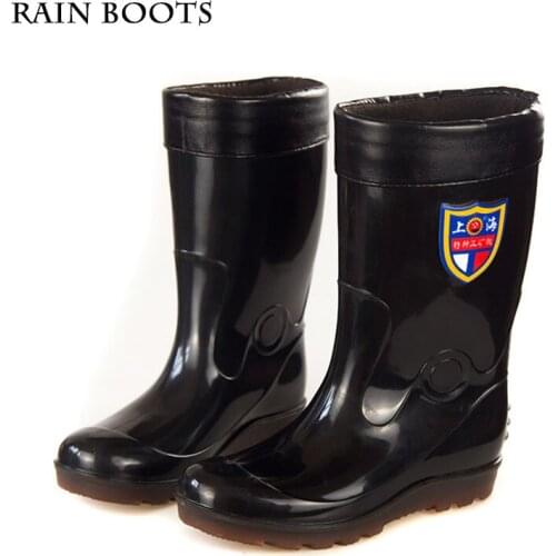 Warm and cotton rain boots construction site wear-resistant water shoes waterproof thickened labor protection rain boots mens