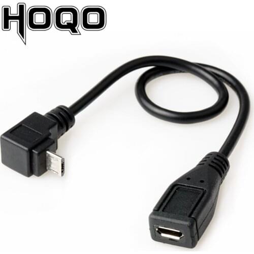 Down Angle 90 Degree Micro USB Extension Cable Panel Mount Sync Date Charge for Motherboard Micro-USB Male to Female Cord