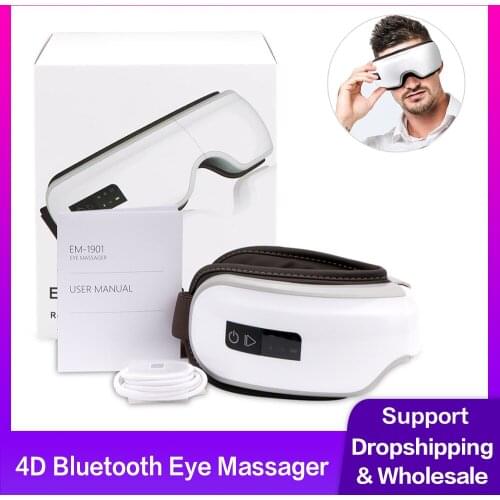4D Smart Vibration Eyes Massager Electric Eye Care Instrument Hot Compress Bluetooth Eye Wrinkle Fatigue Relieve Massage Glasses