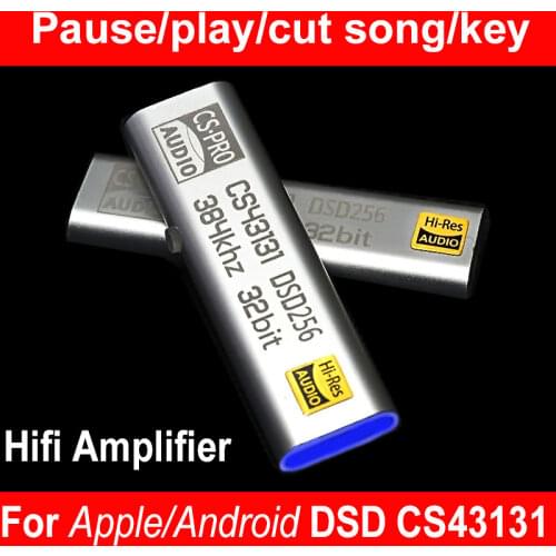 New TYPE C To 3.5MM DSD256 for Android&iPhone Headphone Amplifier Adapter DAC Portable Dad Usb Cirrus Logic Hifi Ios Win10 Pc