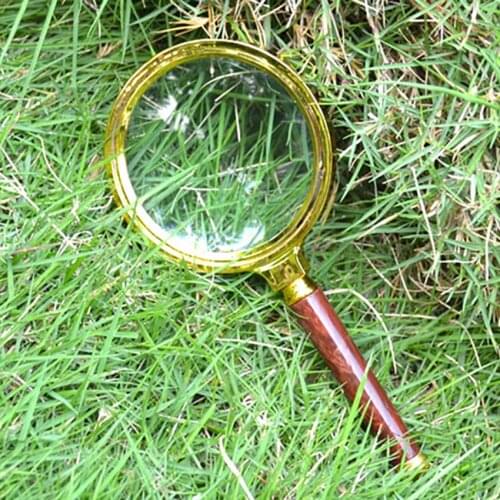 80MM Handheld 10X Magnifier Magnifying Glass Loupe Reading Jewelry Wood Handle For Seniors Reading/Jewelry Appraisal