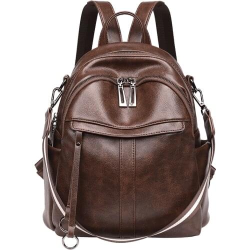 Women 3 Use Backpacks Vintage Female Shoulder Bags Soft Leather School Backpack Ladies Casual Travel Bags for Girls Mochilas
