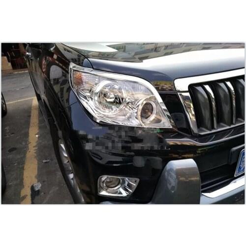 High Quality ABS chrome For Toyota Prado 150 accessories headlight cover trim fit fj150 2010 - 2013 head light front lamp cover