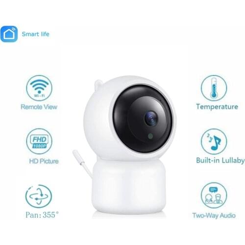 Wouwon Display Temperature Play Lullaby HD Mini IP Camera Wifi Camera Security CCTV Baby Camera Baby Monitor Tuya Smartlife APP