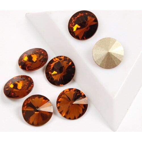 YANRUO 1122 High Quality Rhinestone Smoked Topaz Color Crystal Pointback Rhinestones For Nails 3D Nail Art Gems