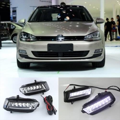 1 Set LED Daytime Running Light Car Accessories 12V DRL Fog Lamp cover For VW Volkswagen Golf 7 2013 2014 2015 2016
