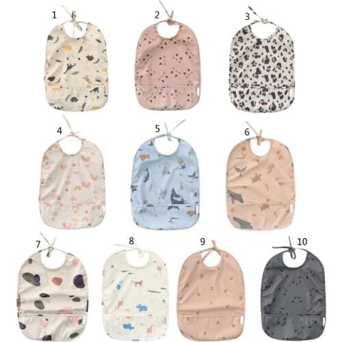 1 Pc Cartoon Waterproof Baby Starter Bibs Infant Feeding Apron Smock Feeding Burp Cloth for Infants Newborn Boys Girls