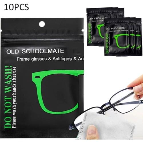 10/5pcs Anti-fog Glasses Cloth Reusable Wipes Pre-moistened Antifog Lens Cloth Defogger Eyeglass Wipe Prevent Fogging