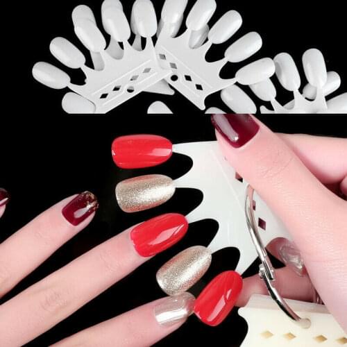 10pcs Crown Shaped Nail Art Display Tips False Nail Tips Fake Palette Acrylic UV Gel Polish Manicure Practice Training Tools