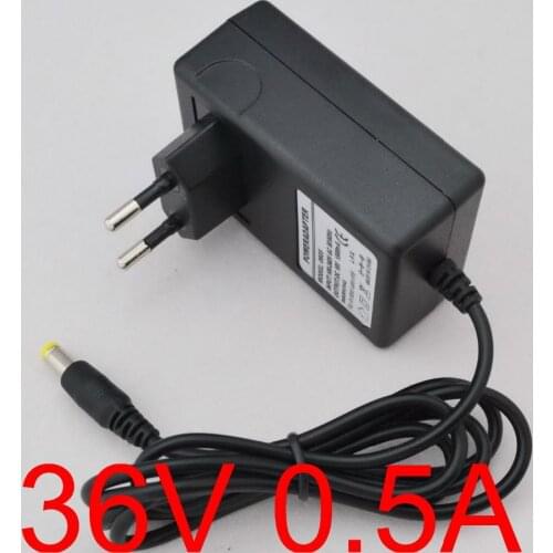 100PCS 36V 0.5A AC 100V-240V Converter Adapter DC 36V 0.5A 500mA Power Supply EU Plug 5.5mm x 2.1mm-2.5mm