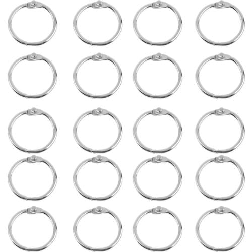 100 Pieces Book Loose Leaf Binder Rings Key Paper Card Organization 1" Dia