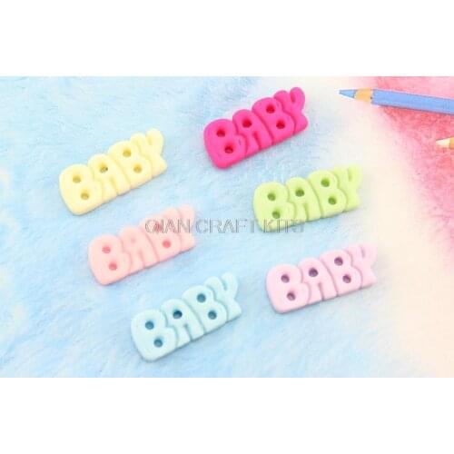 150pcs colorful matte kawaii resin baby signature pastel flatback scrapbooking cabochons cellphone decor,baby pins DIY matt