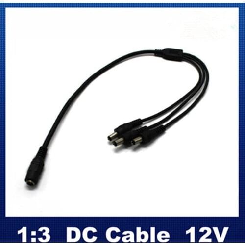2PCS DC Power Jack Splitter Adapter Connector Cable 1 DC Female To 3 Male plug for Security CCTV Camera and LED Strip