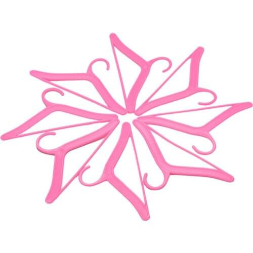 20 Pcs Pink Hangers Dress Clothes Accessories For Doll Pretend Play Girls' Gifts Dolls Accessories