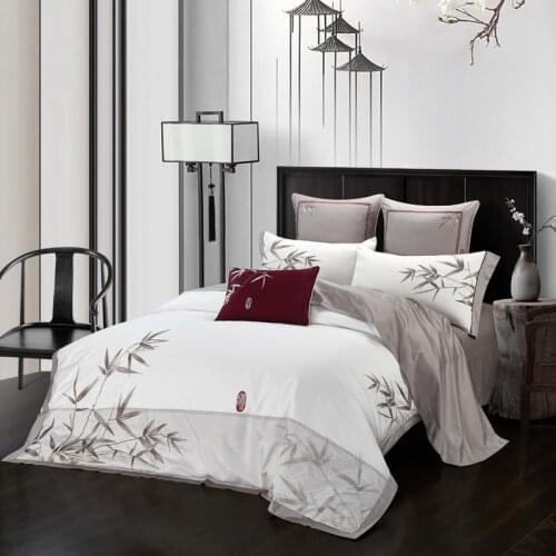 4/7pcs Egyptian cotton Embroidery Duvet Cover Sets King Size Bedding Sets Pillowcases jogo de cama Bed Linen