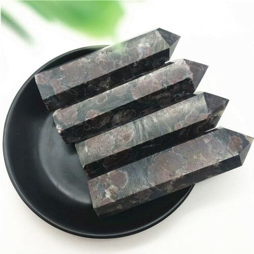 4 Sizes Natural Garnet Crystal Obelisk Quartz Crystal Wand Point Healing Stones Tower Natural Stones and Minerals