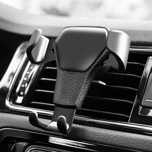 Car Phone Stand Air Vent Mount Clip Universal Car Phone Holder Portable Imitation Leather Material Durable
