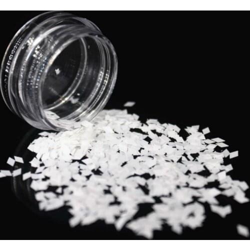 LOLEDE White Color Sequins Nail Art Glitter Flakes UV Gel Polish Star Heart Flower Paillette Decor Tools Trapezoidal