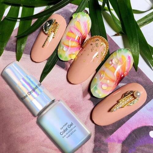 7ml Quick Building Nail Droplet Polish 3D Effect Transparent Water Droplets Clear UV Long Lasting Lacquer for Manicure