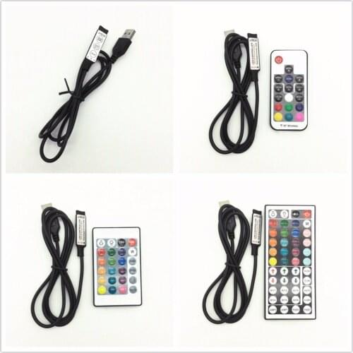 DC 5-24V USB Controller 6A RF Wireless Remote control Dimmer mini 3keys 17/24/44keys For 5050/2835/3528 RGB Led Strips lights