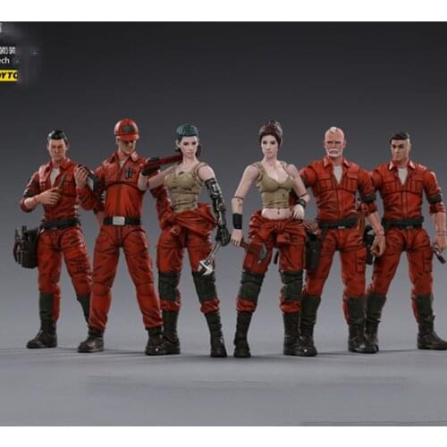 JOYTOY JT1194 1/18 Mech Maitenance Team B Soldier Model 6pcs/set 10.5cm action Figures In Stock Boys Gifts