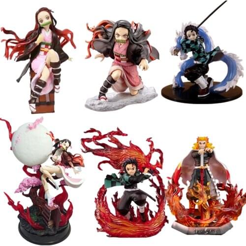 Brand New Demon Slayer Figure 18 Cm Kimetsu No Yaiba Nezuko Tanjirou Doll Zenitsu PVC Action Doll Anime Demon Slayer Doll Toy