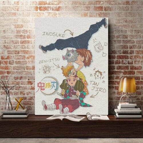 Canvas Prints Painting Demon Slayer Kimetsu No Yaiba Wall Art Poster Modern Japan Anime Home Decor Modular Picture For Bedroom